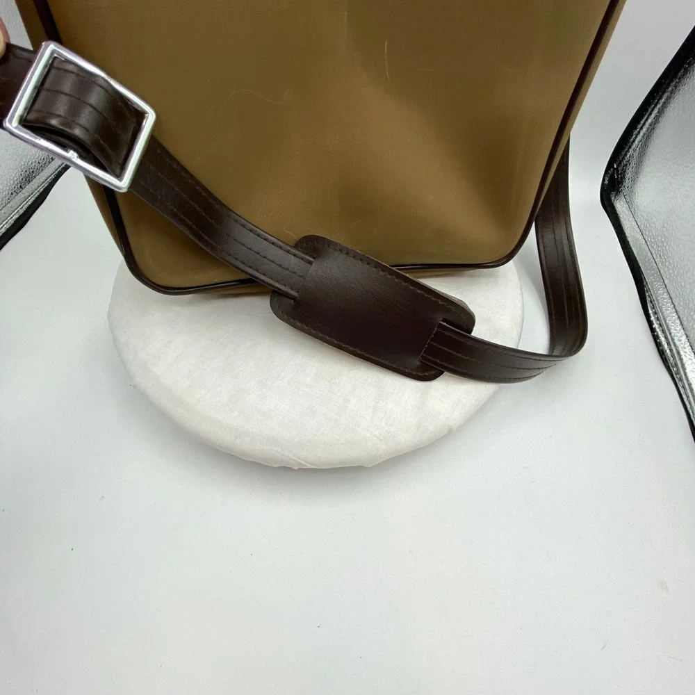 Vtg World Way Tan Brown Crossbody Flight Messenger Bag Travel Retro Gear *Read